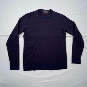 Banana Republic Crewneck Sweater Women M Tall Merino Wool Navy Casual Purple